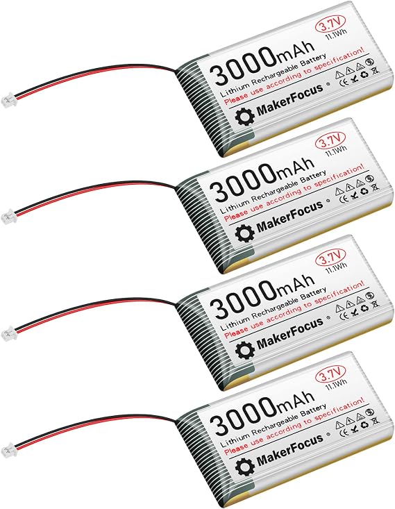 3.7V 3000mAh Lithium Polymer Rechargeable Battery for ESP32 4pcs