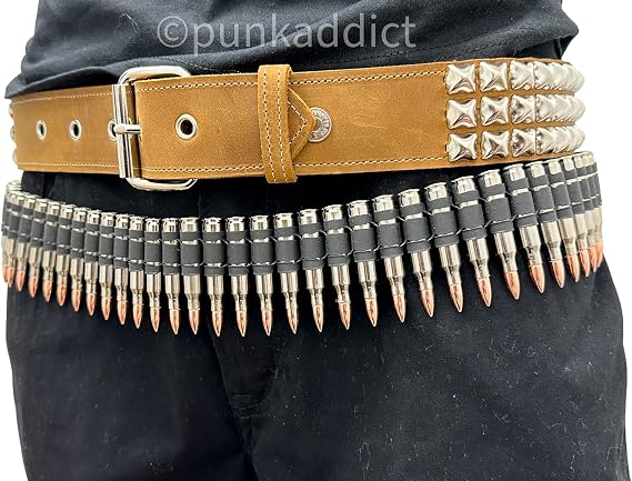 Metal Bullet Belt M16 .223 Copper Silver Black X Link Punk Goth Thrash Rock USA