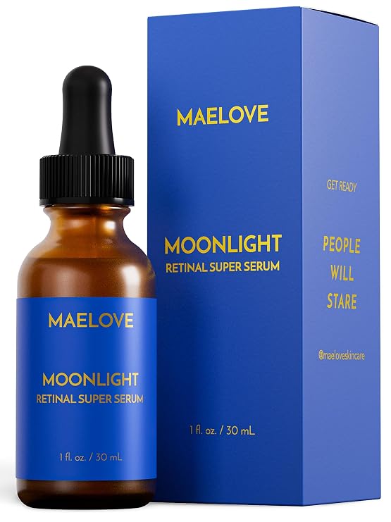 MAELOVE Moonlight Advanced Retinal Super Serum, 10x Stronger than Regular Retinol, for Softening Lines and Wrinkles, Reducing Dark Spots, Improving Skin Firmness, Vegan, Cruelty-Free, 1.0 fl oz | Retinaldehyde Serum 10x Stronger than Regular Retinol for Softening Lines and Wrinkles & Reducing Dark Spots, 1.0 fl oz