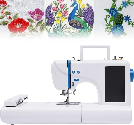 Commercial Embroidery Machine, Computerized Automatic With 75 Built-In Designs, 4" x 9.2" Area, LCD Touch Screen For Clothing & Bedding, Beginner Friendly