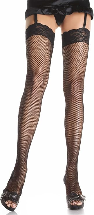 Leg Avenue Women's Fishnet Lace Top Thigh High Stockings