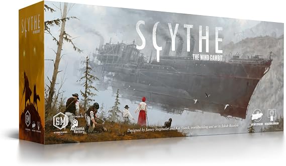 Stonemaier Games: Scythe: The Wind Gambit Expansion by Jamey Stegmaier & Kai Starck | Adds 2 New Modules to Scythe (Base Game): Resolutions & Airships (Includes 7 Miniatures) | 1-5 Players, 140 Mins