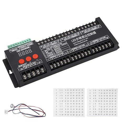 DC 12V24V LED Stair Light Controller with PIR Motion Sensor, Adjustable Brightness, Color and Lighting Effects, LED Stair Light Control Unit Module for Outdoor Staircase, Hallway