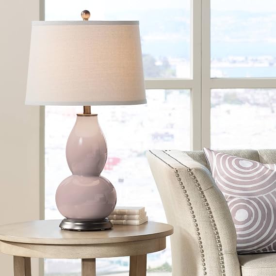 Color + Plus Glamour Double Gourd Table Lamp with Vine Lace Trim
