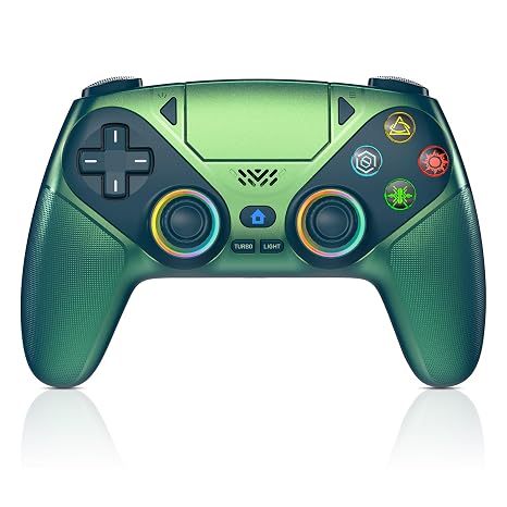 Lapezei RGB Wireless Controller für PS5/Slim/Pro/PC Bluetooth mit Back Paddles Turbo Makro Lautsprecher Dual-Vibration 6-Achsen-Sensor Touchpad & 3.5-mm-Audioanschluss