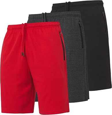 Ultra Performance 3 Pack Mens Shorts Casual Mens Athletic Short Workout Gym Shorts for Men with Zipper Pockets, Small - 5X