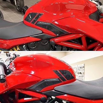 labelbike - 3D Stickers Motorcycle Fuel Tank Sides Protection and Decoration in Resin Compatible with Ducati Supersport 939 2017-2020 Color Carbon Black
