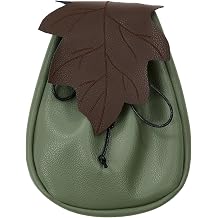 daizbella Renaissance Waist Bag Leather Vintage Waist Belt Bag Ren Faire Accessories, Green, One Size