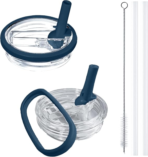 Stanley Quencher için 2'li Paket Stanley Bardak Kapağı Değiştirme 40 oz, Dökülmeye Dayanıklı Tasarım, Yüksek Kalite Düşmeye Karşı ve Isıya Dayanıklı Malzeme (Mavi)