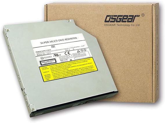 OSGEAR Internal Thick 12.7mm SATA 8X DVDRW CD DVD RW ROM Burner Writer Laptop Replacement PC Mac Tray Loading Drive for Asus Acer HP Dell Lenovo Samsung Sony