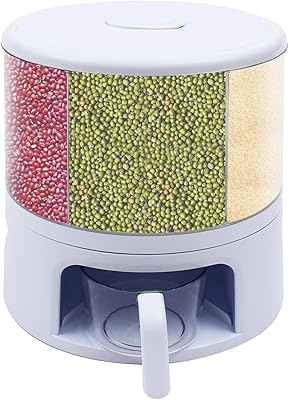 360 Rotatable Cereal Dispenser, One-Click Rice Output, Visible Round Multigrain Tank Cup Dry Rice Container Food Dispenser Sealed Grains Cans Grain Storage Tank for Storage Small Beans Style 1