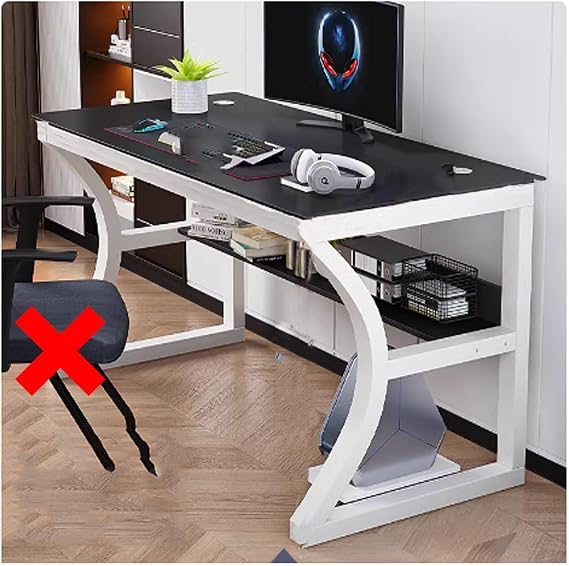 Computer Desk Gaming Desk,Ergonomic Gaming Table Corner Desk, with Storage，Bedroom PC Laptop Double Desk，escritorio para computadora，Writing and Study, for Bedroom(Black,80*50cm/31.4*19.6in)