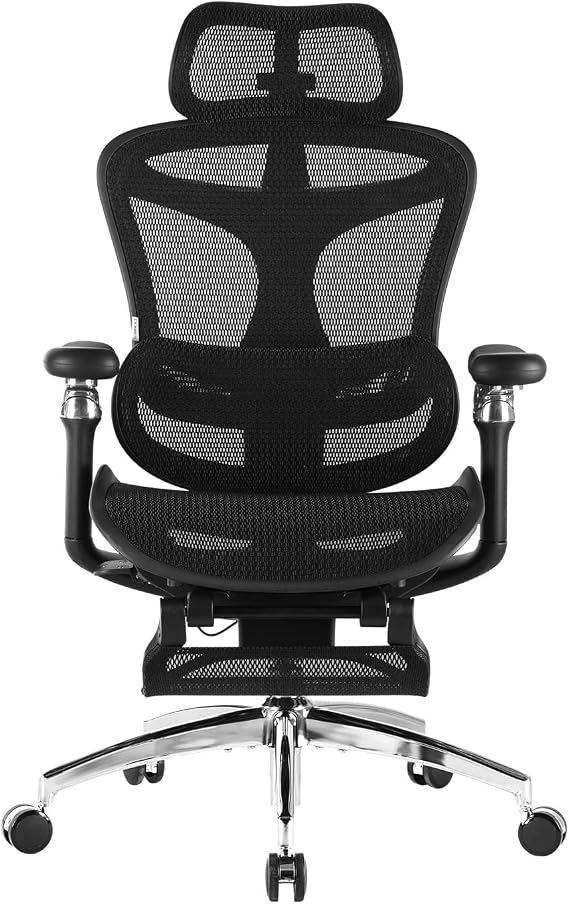 SIHOO Ergonomic Office Chair with Dynamic Lumbar Support, 3D Armrests & Adjustable Backrest, Footrest for Enhanced Comfort, Desk Chair for Home Office, Doro C300 - Black (Supports up to 150 kg)