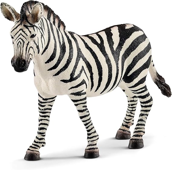 Schleich 14810 Zebra, Female,Black | Hand-Painted, Educational Playtime, African Savannah