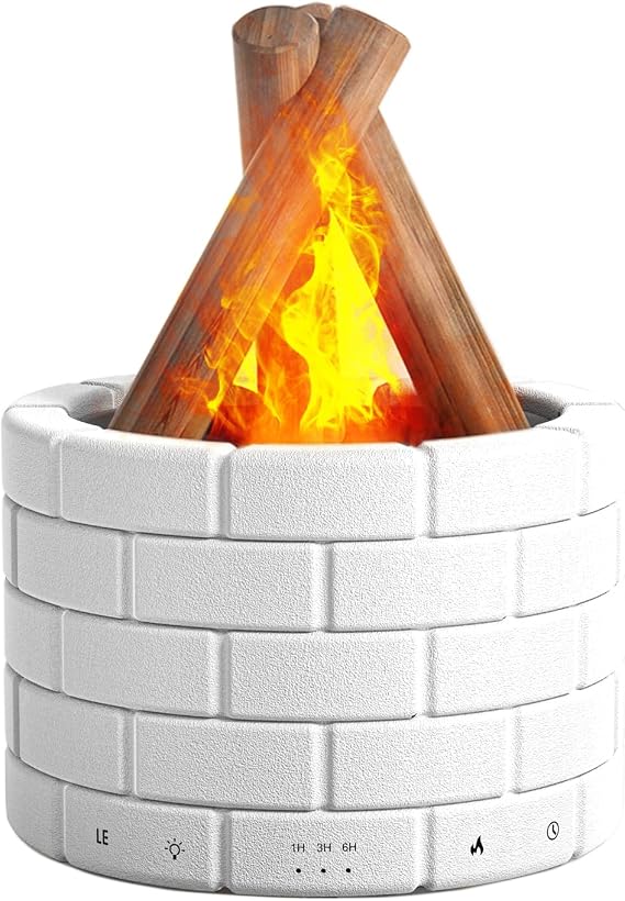 250ml Ultrasonic Fireplace Firewood Flame Fire Bonfire Aroma Diffuser Humidifier, Fake Fireplace Wood Campfire Nightlight Aromatherapy Oil Diffusers, Fall Winter Diffuser for Home Large Room Office