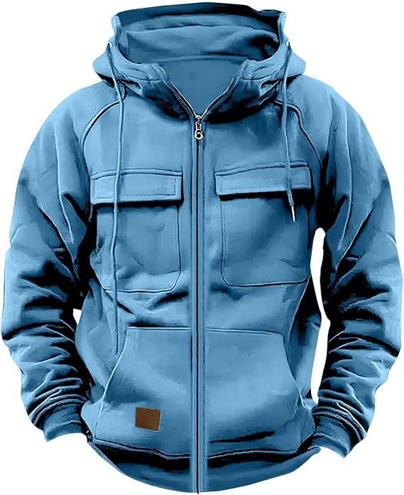 Tactical Hoodies for Men Fall Full Zip Pullover Casual Gym Workout Athletic Hooded Sweatshirts Field Training Outfits