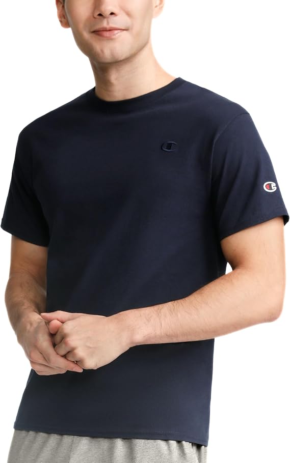 Champion Men's Classic Short Sleeve T-Shirt, Standard Fit, Midweight 100% Cotton, Available in Regular and Big & Tall