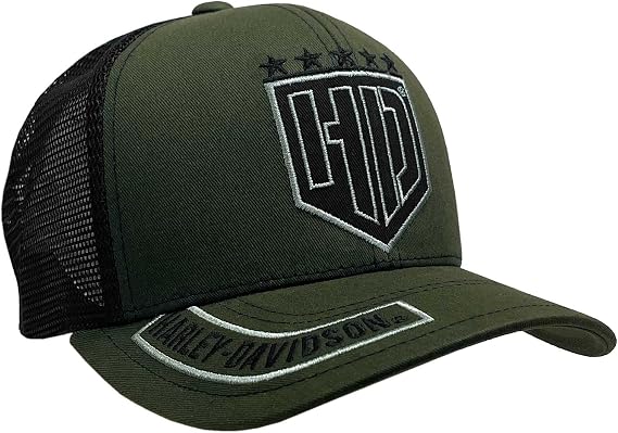Harley-Davidson Men's H-D Badge Colorblocked Trucker Baseball Cap Green