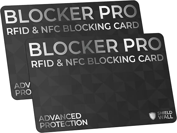 RFID & NFC Blocking Cards - Triple Blocking Technology (2 pack, Black)