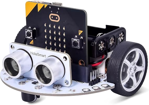 microbit Car Kit Compatible with BBC Micro:bit v2 and v1,STEM Educational Engineering Science Kits for Graphical MakeCode and Python(Without Micro:bit and AAA Battery)