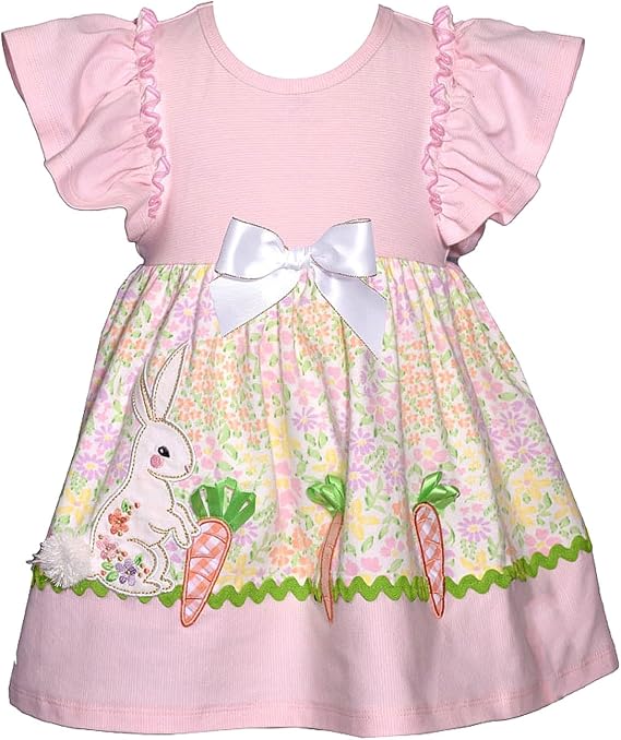 Bonnie Jean Girl's Easter Dress - Bunny Smocked Dress for Baby Toddler and Little Girls