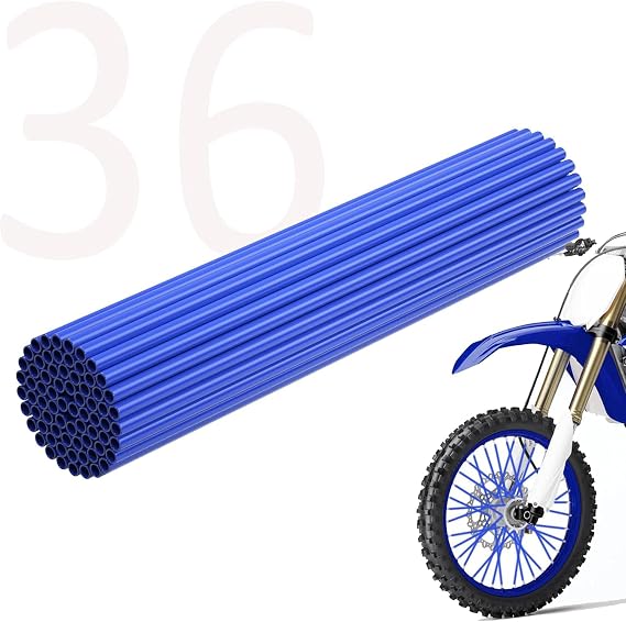 36Pcs Dirt Bike Spoke Covers Wheel Spoke Wraps Wheel Rim Spoke Skins Universal for Motorcycle(Blue)