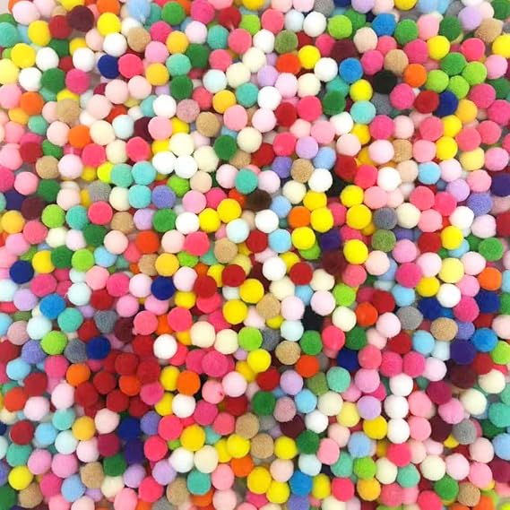 2000PCS Pom Poms, 0.39inch/10mm Multicolor Pompoms for Craft Making | Polypropylene Soft Fluffy Puff Balls for DIY Arts and Bulk Craft Making Decorations Supplies