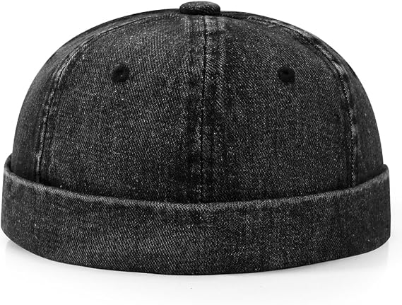 Brimless Hat for Men Women Docker Cap Vintage Sailor Beanie Cap