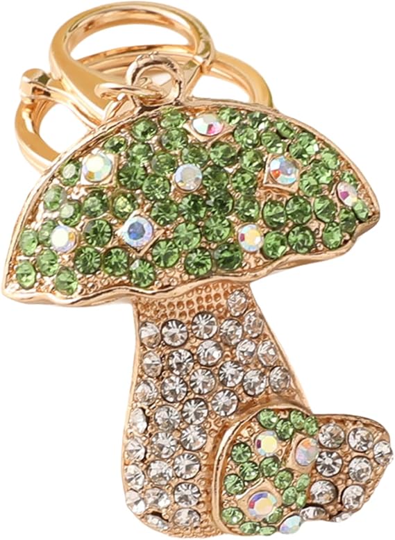 Rhinestone Mushroom Purse Charms for Women Girls, Cute Car Keyring Holder Bag Charms Handbag Pendant