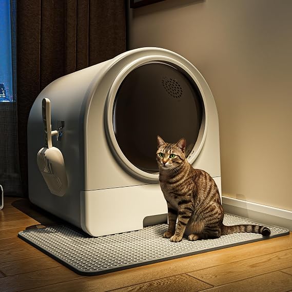 Oneluck Dome Litter Box, Drawer Type Large XL Cat Toilet, Covered Hidden Dog Proof,with Scoop,Mat, for Odor Control and Less Trackin(19.7" L x 16.5" W x 16.5" H)