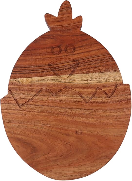 Affinity Decor Easter Egg Shaped Wooden Serving Board, Wood Cutting Board for Kitchen, Funny Wooden Charcuterie Boards, Serving Platter for Cheese and Food, 13.2" x 9.4"