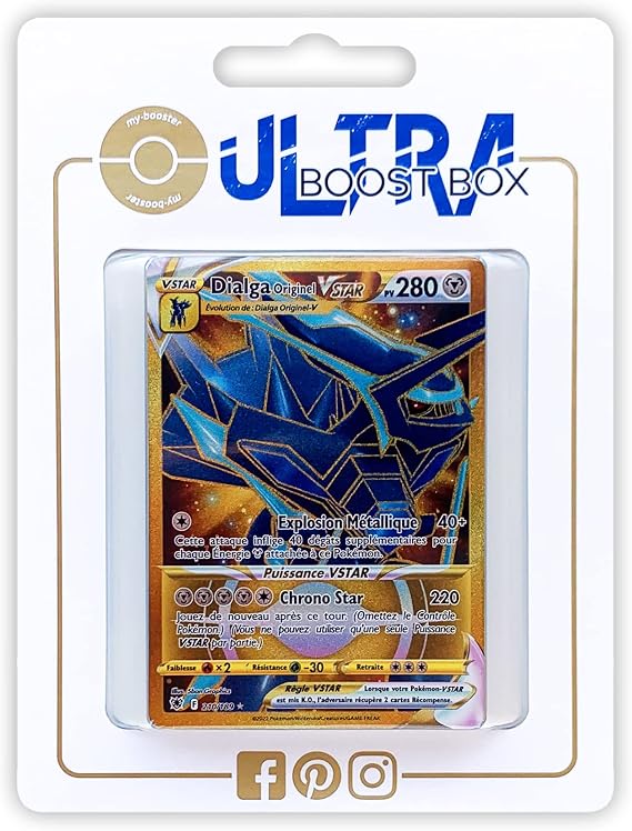 Dialga Originel VSTAR (Origin Forme Dialga VSTAR) 210/189 Shiny Gold - Ultraboost X Epée et Bouclier 10 Astres Radieux - Box of 10 Pokemon French Cards