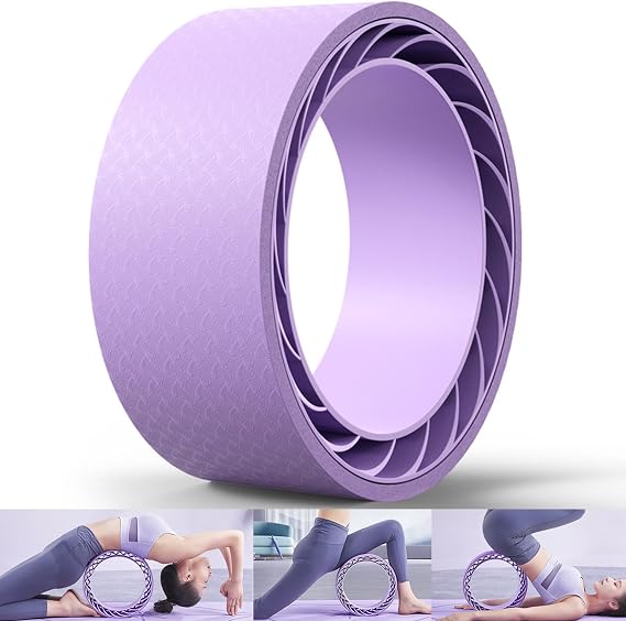 Yoga Rings Back Roller Wheel - Fit Yoga Wheel Prop Foam Padded Back Stretcher Wheel with Center Spine Cradle - Yoga Wheel for Improving Yoga Poses, Backbends Balance Stretching Back Pain