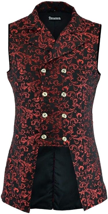 Mens Victorian Suit Vest Steampunk Gothic Waistcoat Brocade
