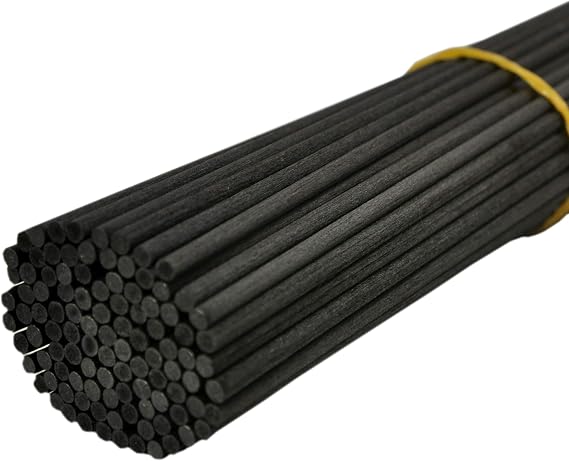100 Pieces Fiber Reed Diffuser Replacement Refill Sticks (8" x 3mm, Black)