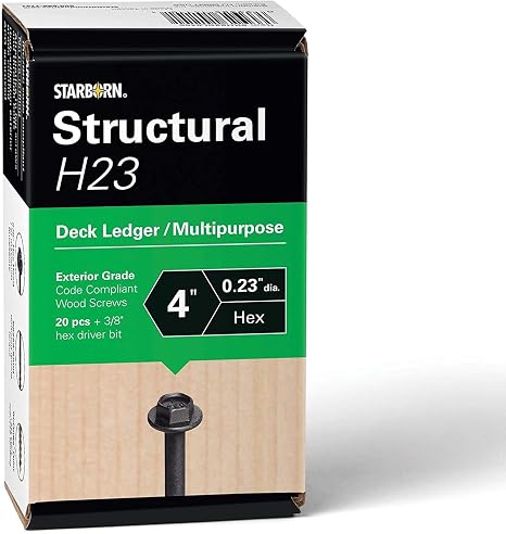Starborn Structural H23 Deck Ledger Multi-Purpose Wood Screw (20, 4")