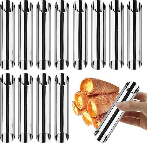 12 Pcs Cannoli Tubes, Stainless Steel Cannoli Moulds