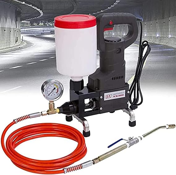 Electric Mortar Grout Machine,Resin Grouting Machine Grouting Injection Pump, High Pressure Grouting Machine Electric Tool, for Concrete Cracks Leakage Repair (110V)