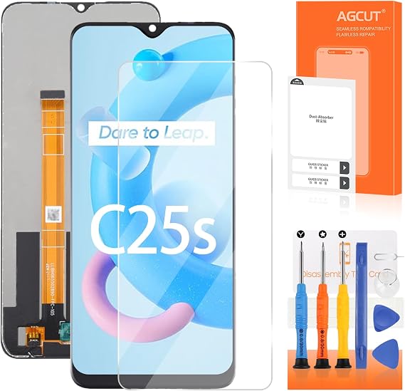 for Realme C25s Screen Replcement for Realme C25s LCD Display Touch RMX3195 RMX3197 Screen Digitizer Replacement Assembly Repair Parts(Support Fingerprint)