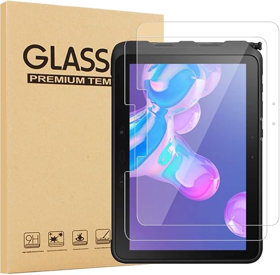 [2-Pack Glass Screen Protector for Samsung Galaxy Tab Active5 Pro/Tab Active4 Pro 10.1 SM-X350/X358/T630/T545 Released in 2022/2025 - Tempered Glass Film/High Definition / 9H Hardness