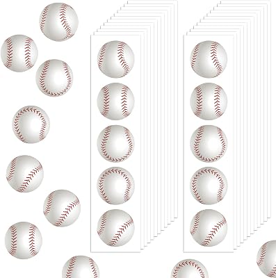 120 Pcs Baseball Stickers Vinyl, Helmet Baseball Stickers for Water Bottle Kids Girls Boys, Sports Ball Decals Waterproof for Baseball Sports Party Favor Supply Reward Pride Planner Calendar DIY Craft