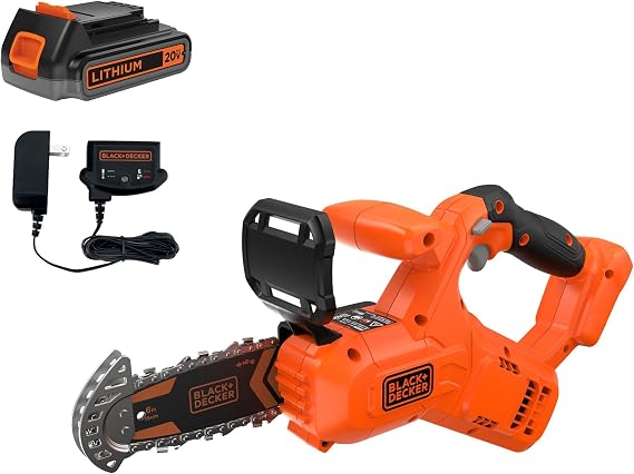 BLACK+DECKER 20V MAX Pruning Chainsaw Kit, Battery and Charger Included (BCCS320C1) | Battery and Charger Included