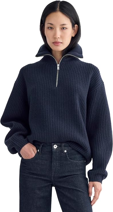 Everlane Women's Everlane The Half-Zip Sweater in Luxe Merino