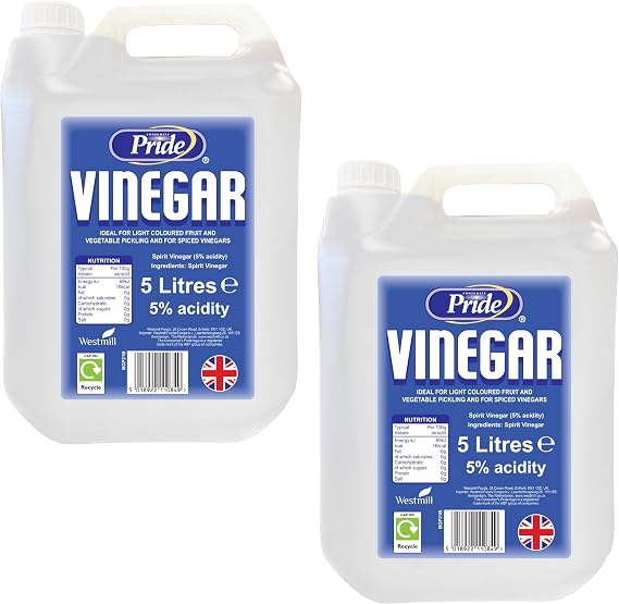 White Vinegar 2x5L | Food Grade, Baking, Pickling, Marinating | UK Made | (Pack of 2) 10 Litres