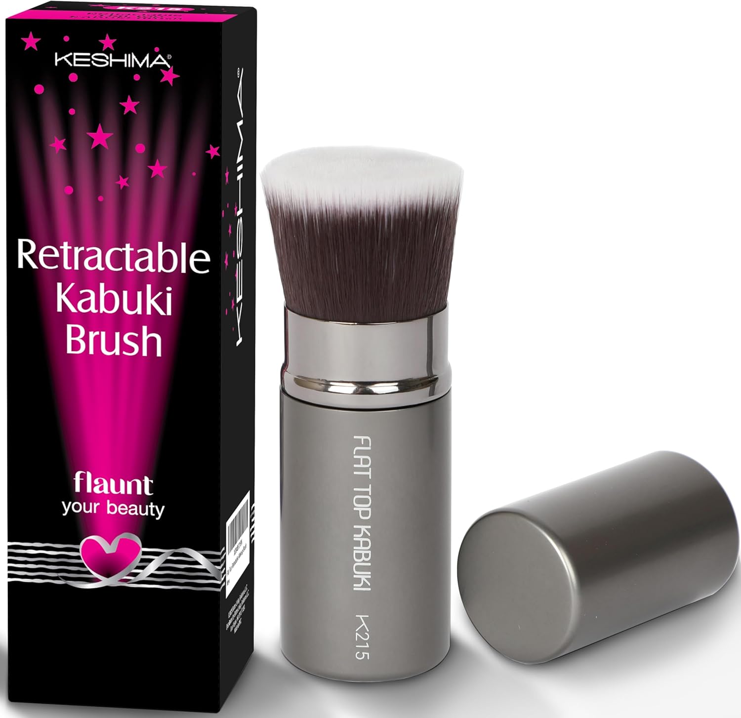 Retractable Flat Top Kabuki Foundation Brush by Keshima