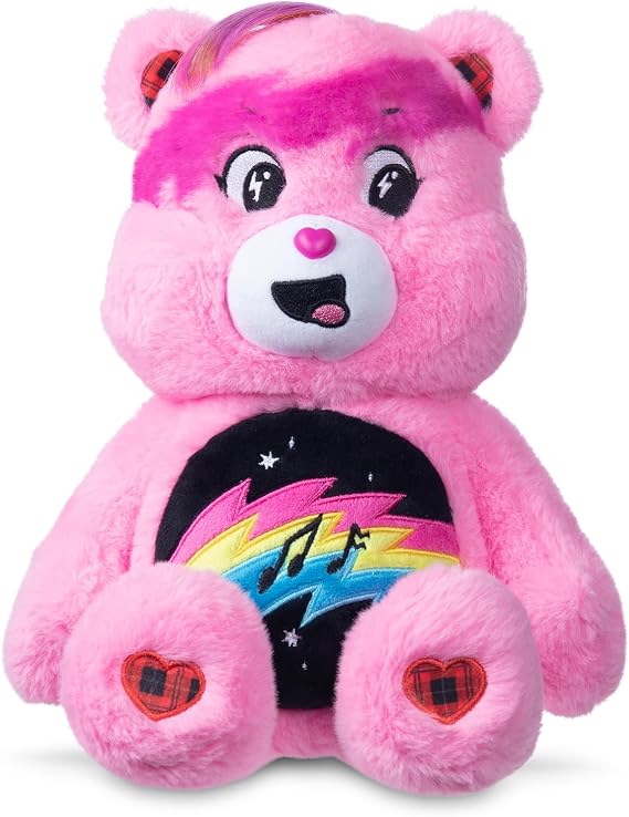 Care Bears - 14" Rock Theme - Medium Size Plush - Cheer Bear -
