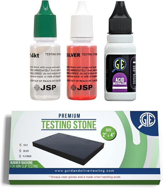 Gold/Silver Test Acid Tester Kit 10k 14k .999 .925 Sterling Test Stone Detection Precious Metal ORO