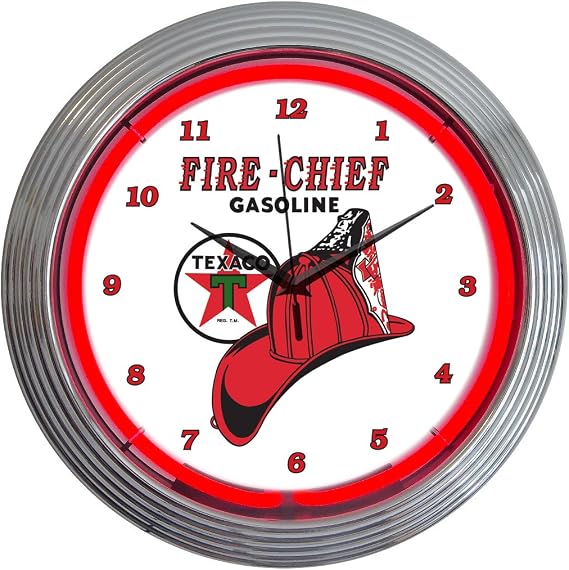 Texaco Fire Chief Neon Clock