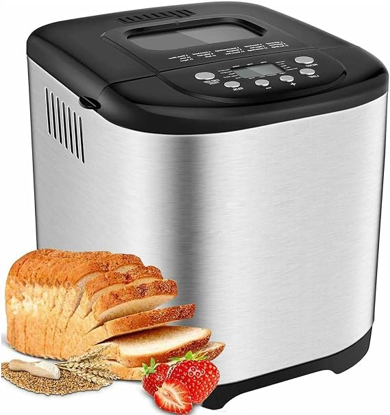 Bread Maker Machine for Home,15-in-1 Multifunctional Breadmakers with 15 Preset Menus,15h reservation,3 Crust Colors, 3 Loaf Sizes, Dough Maker,Yogurt Cake Bread Toast Baking Machine,for Kitchen