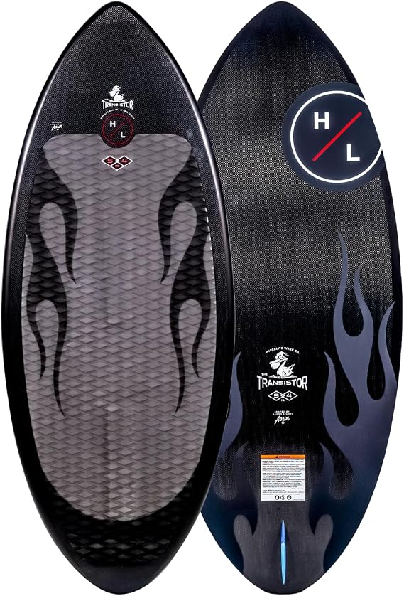 Hyperlite Transistor Wakesurf Board - Skim Style Wakesurfer - Woven Carbon Construction with Nova Core - Machined EVA Traction